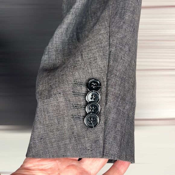 DANIEL HECHTER Paris Linen Blazer Suit Jacket Double Vents Single Breasted - Picture 7 of 12